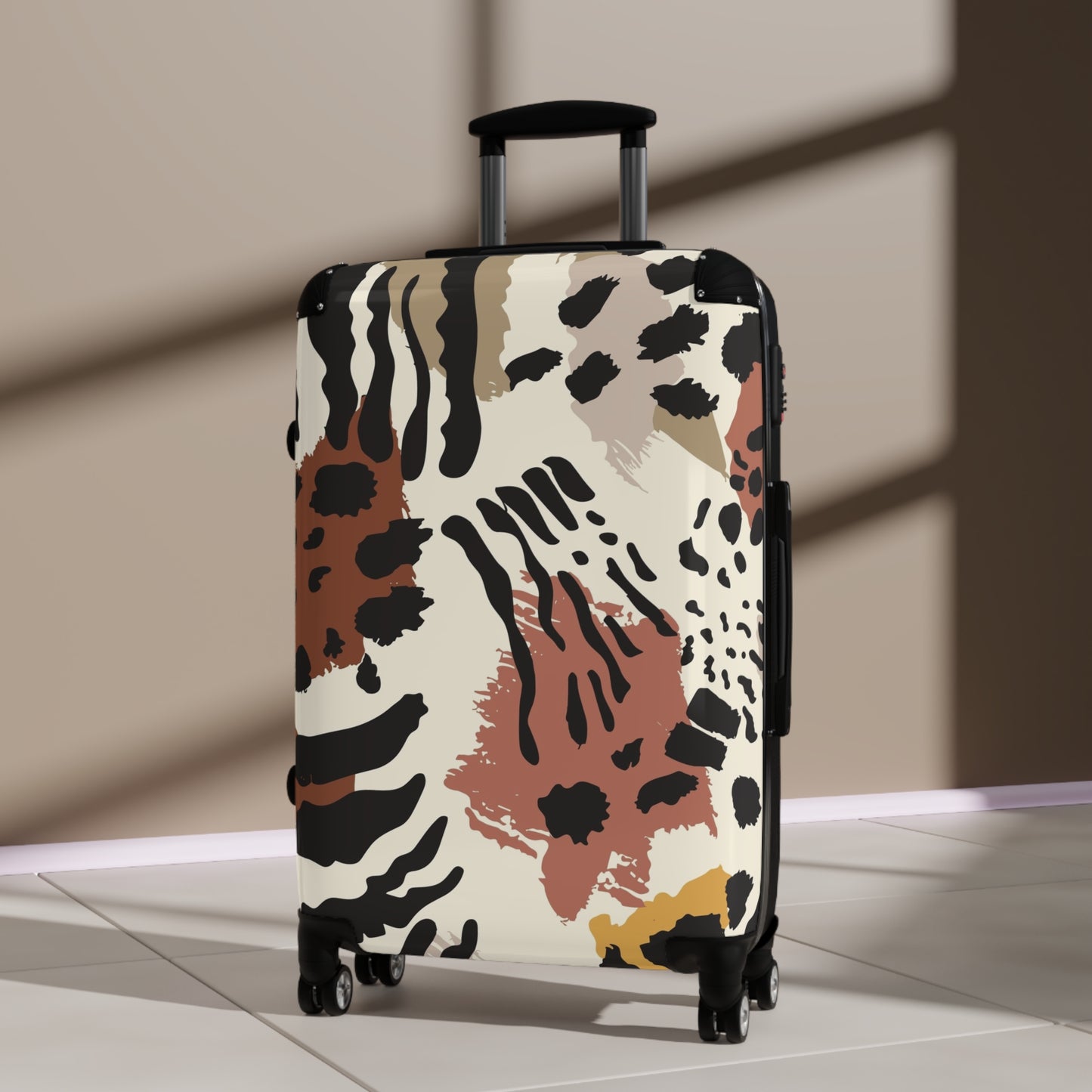 Stylish Printed Suitcase - Trendy Travel Luggage with Animal Print Design