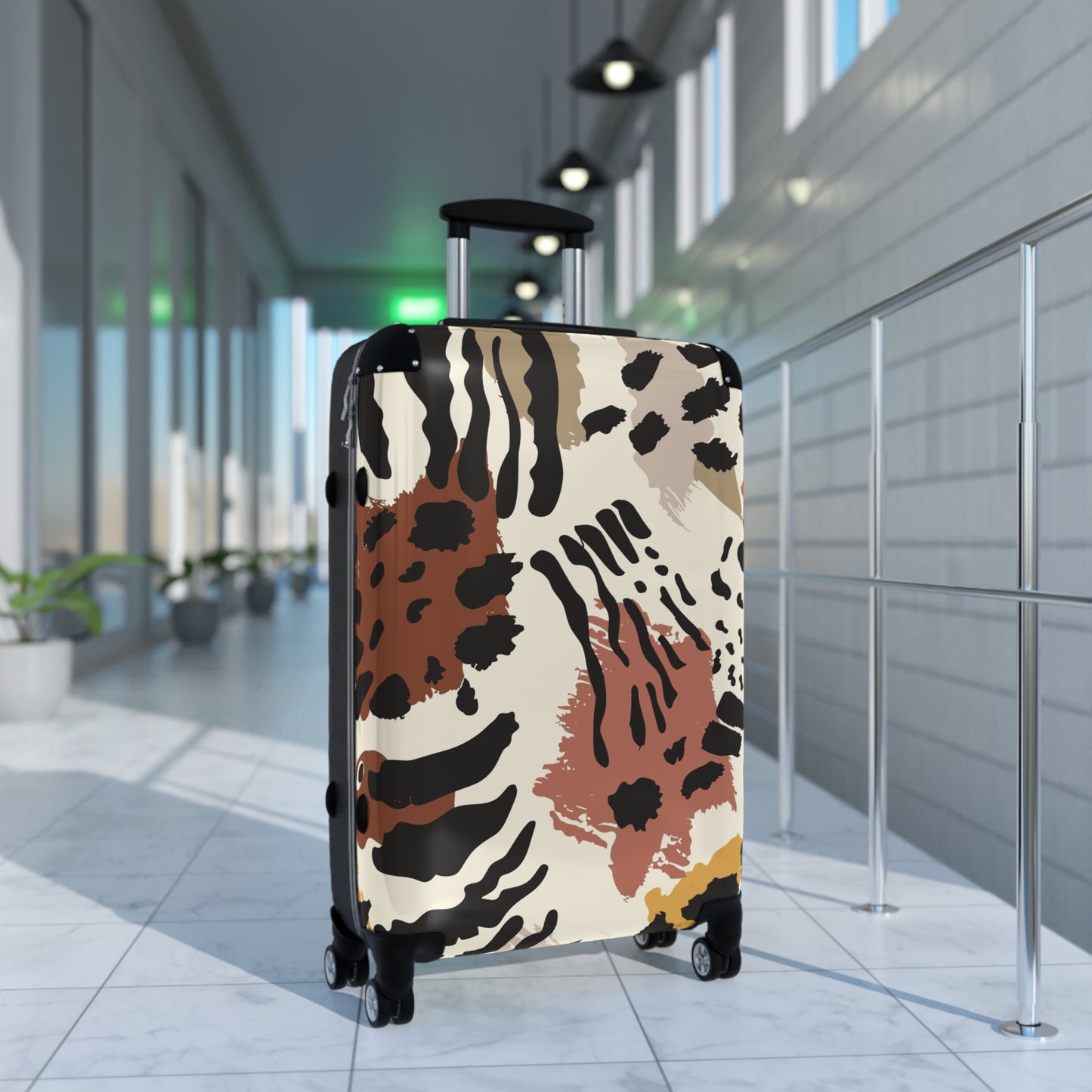 Stylish Printed Suitcase - Trendy Travel Luggage with Animal Print Design