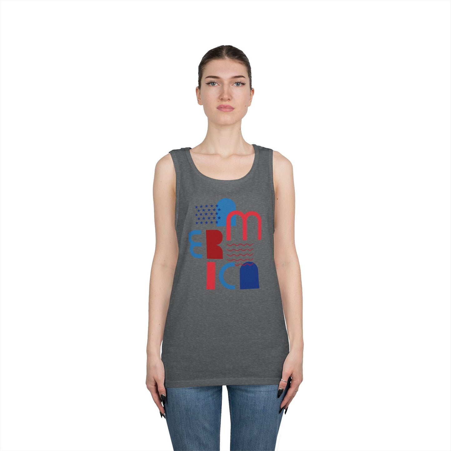 AMERICA Unisex Heavy Cotton Tank Top - Casual Wear for Every Occasion
