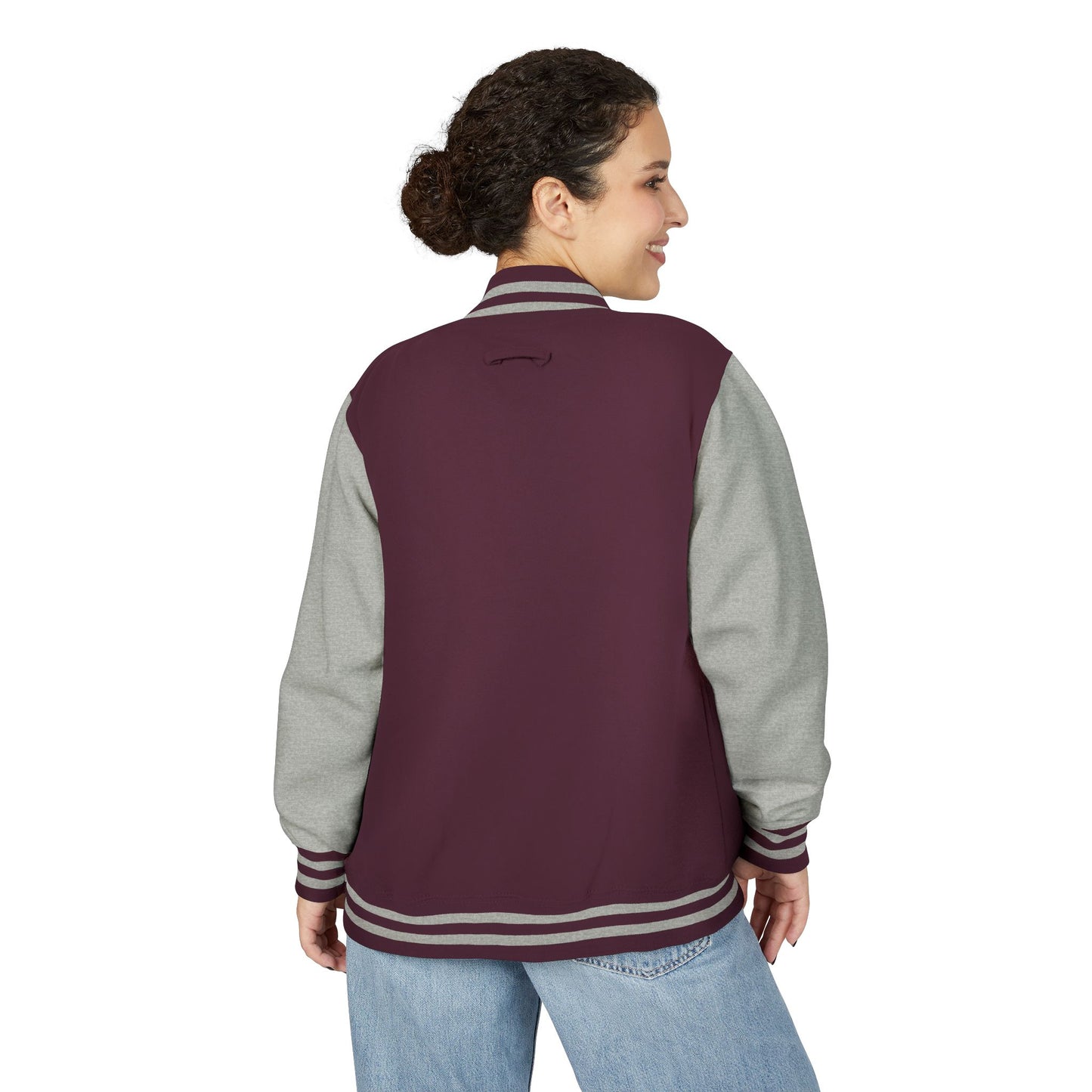 Retro Sunset Letterman Jacket - Unisex Heavyweight Varsity Style