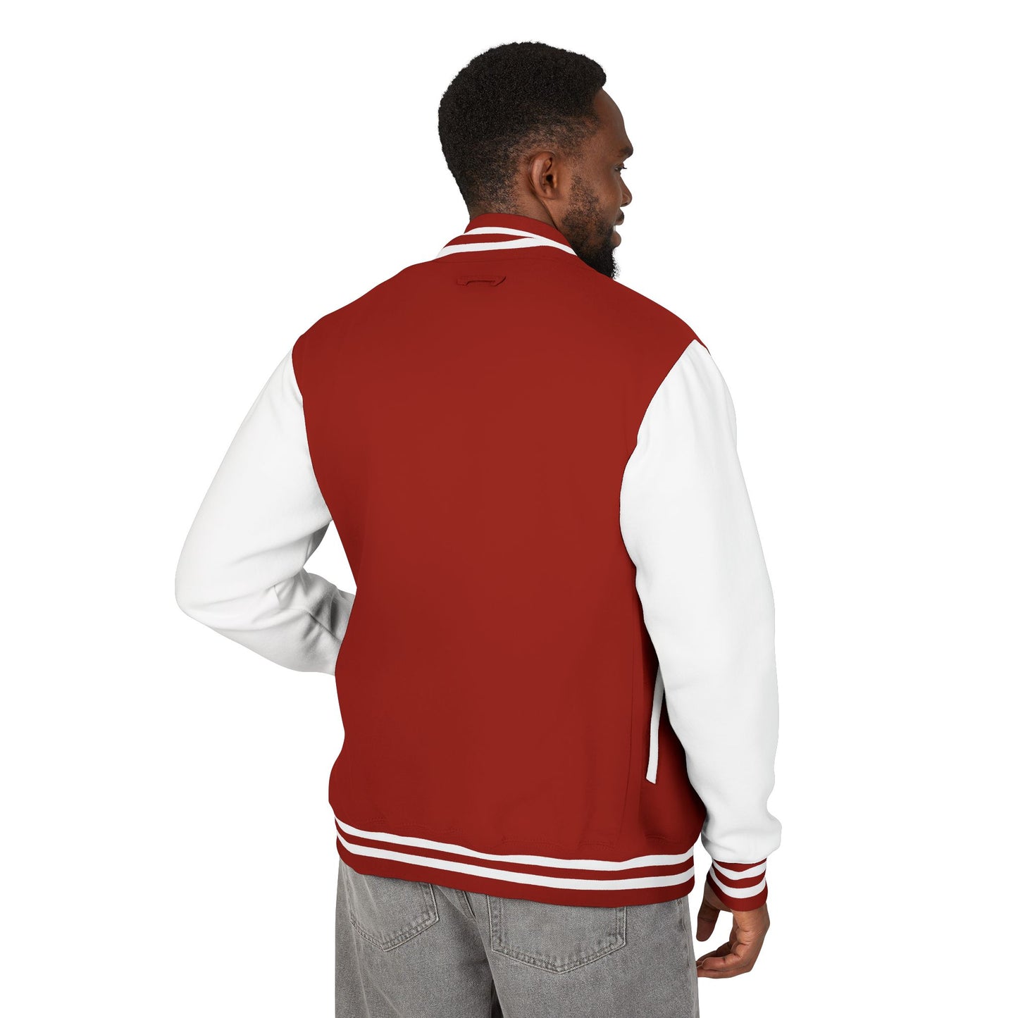 Retro Sunset Letterman Jacket - Unisex Heavyweight Varsity Style