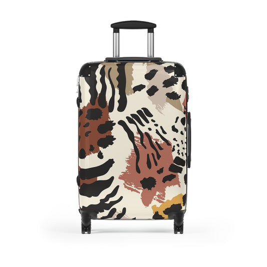 Stylish Printed Suitcase - Trendy Travel Luggage with Animal Print Design