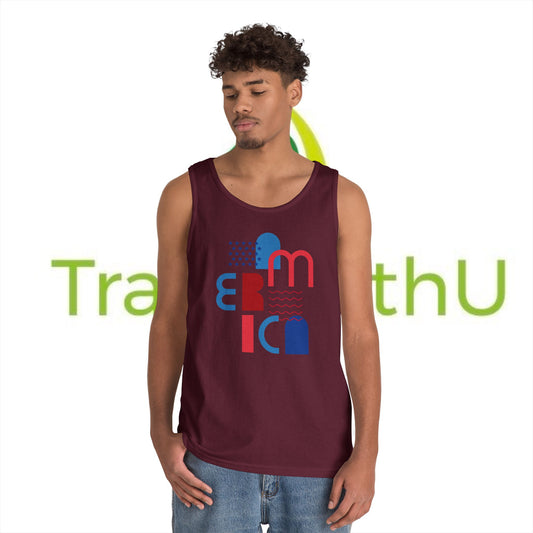 AMERICA Unisex Heavy Cotton Tank Top - Casual Wear for Every Occasion