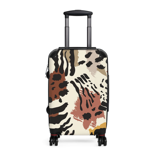 Stylish Printed Suitcase - Trendy Travel Luggage with Animal Print Design
